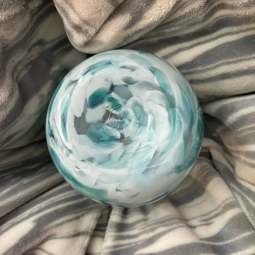 PNW GLASS. Hand blown vase  6 inch high x 5 inches wide